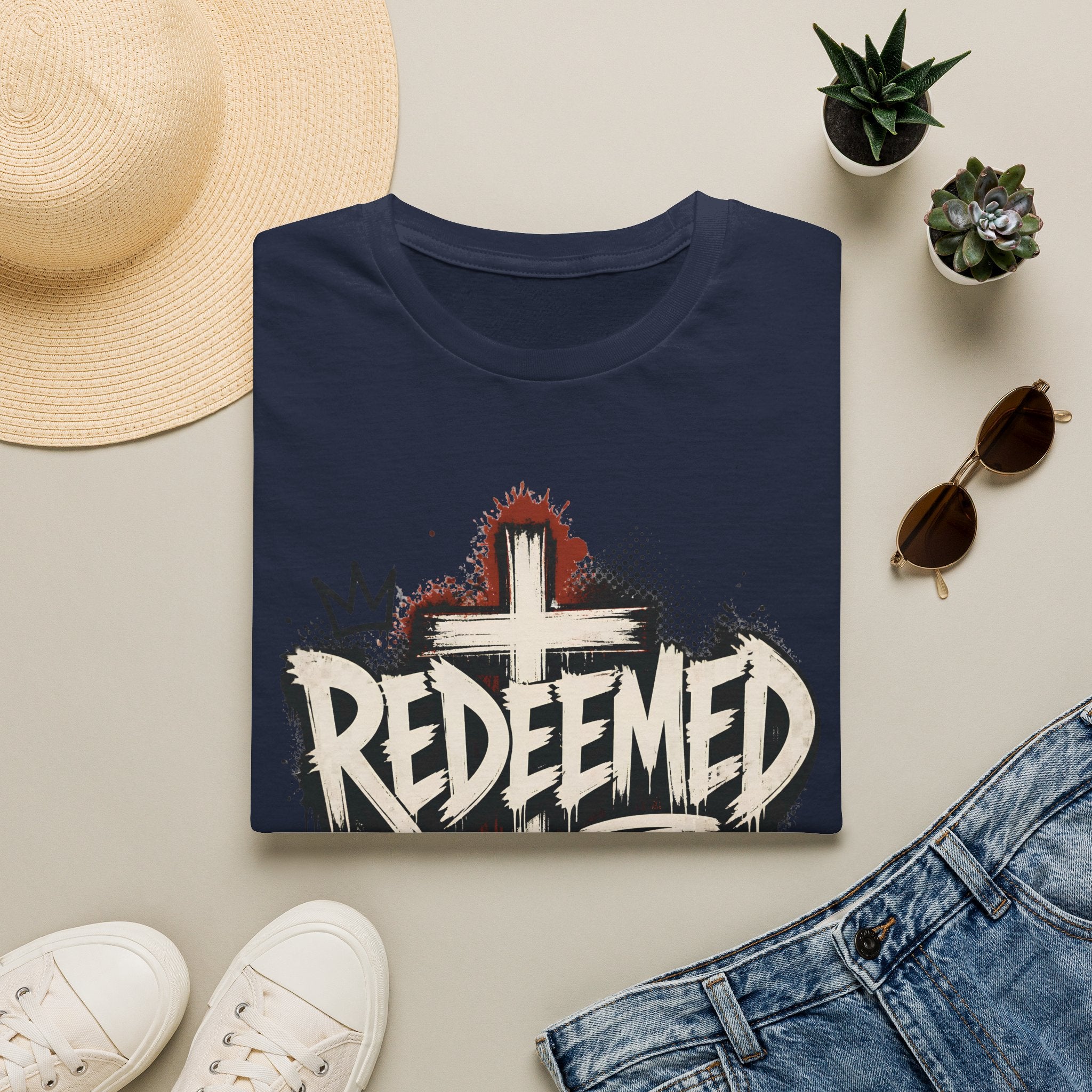 Redeemed Cross T‑Shirt — Christian Faith Graphic Tee