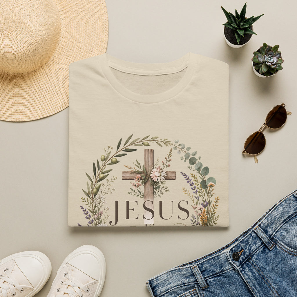 Christian Cross Floral T-Shirt — "Jesus Enough" Inspirational Tee