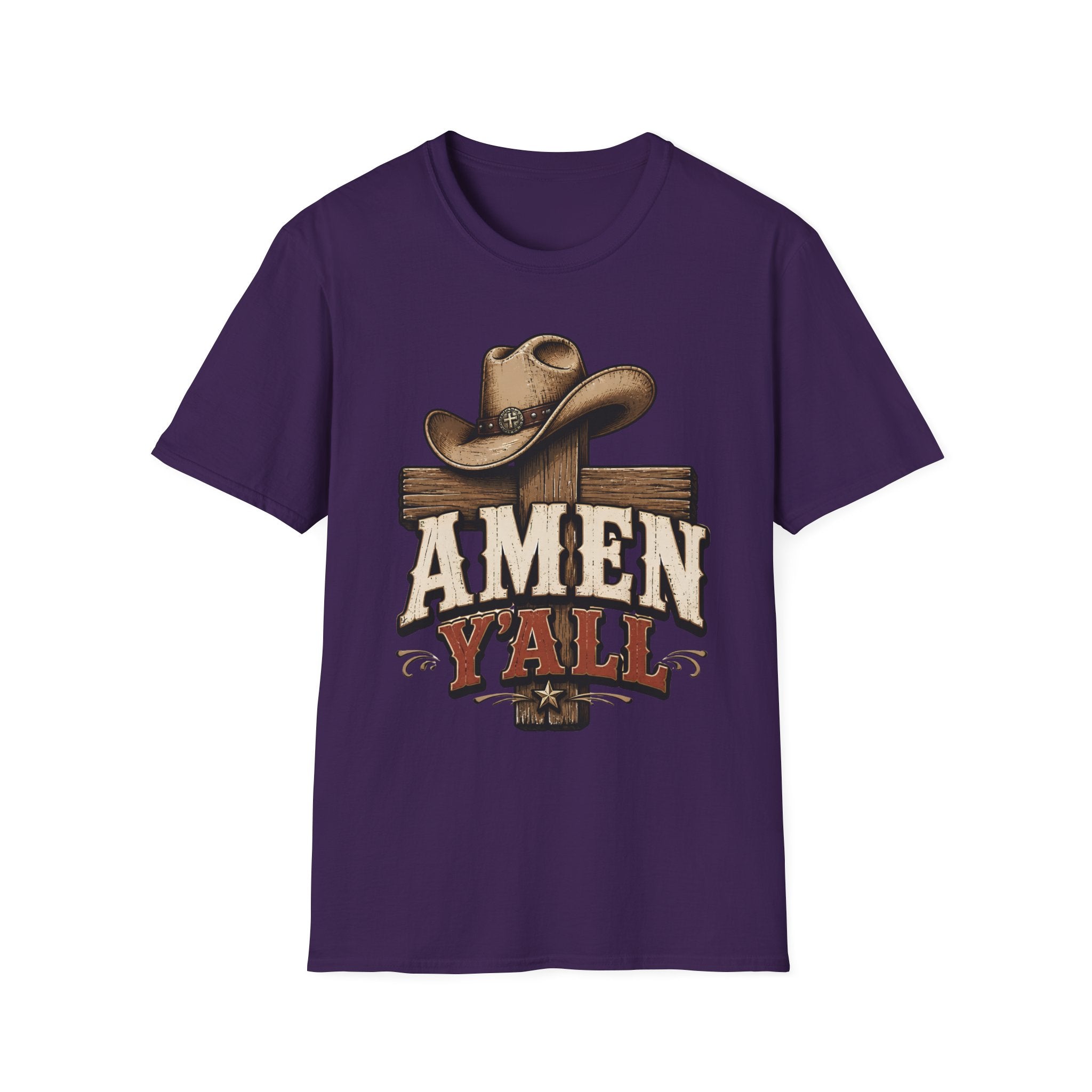 Amen Y’all Cowboy T-Shirt — Western Cross & Hat Graphic Tee