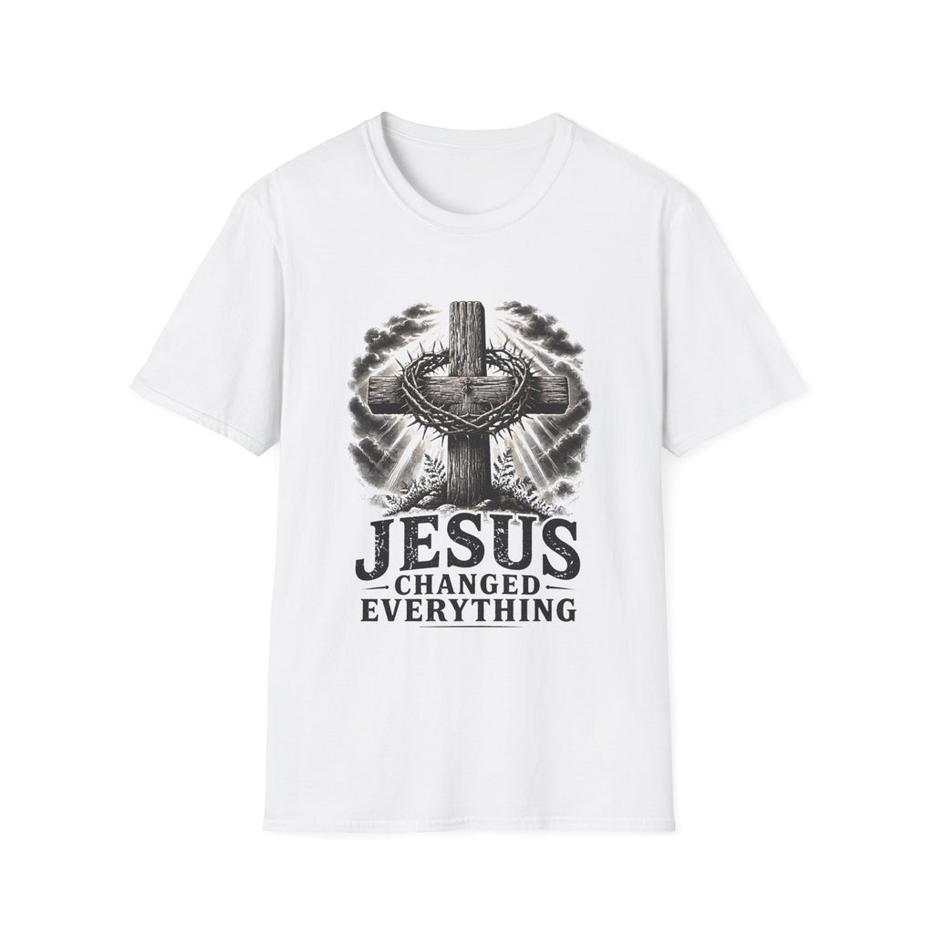 Christian Cross T-Shirt — "Jesus Changed Everything" Faith Tee