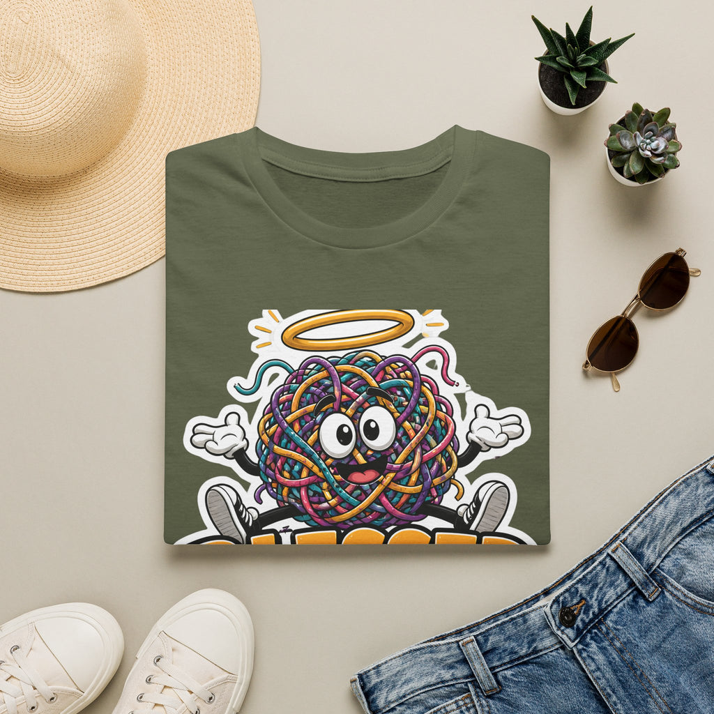 Blessed Mess T-Shirt — Cute Angelic Tangled Yarns Graphic Tee