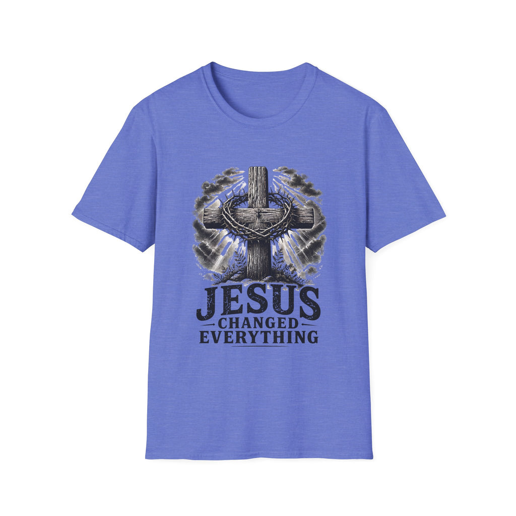 Christian Cross T-Shirt — "Jesus Changed Everything" Faith Tee