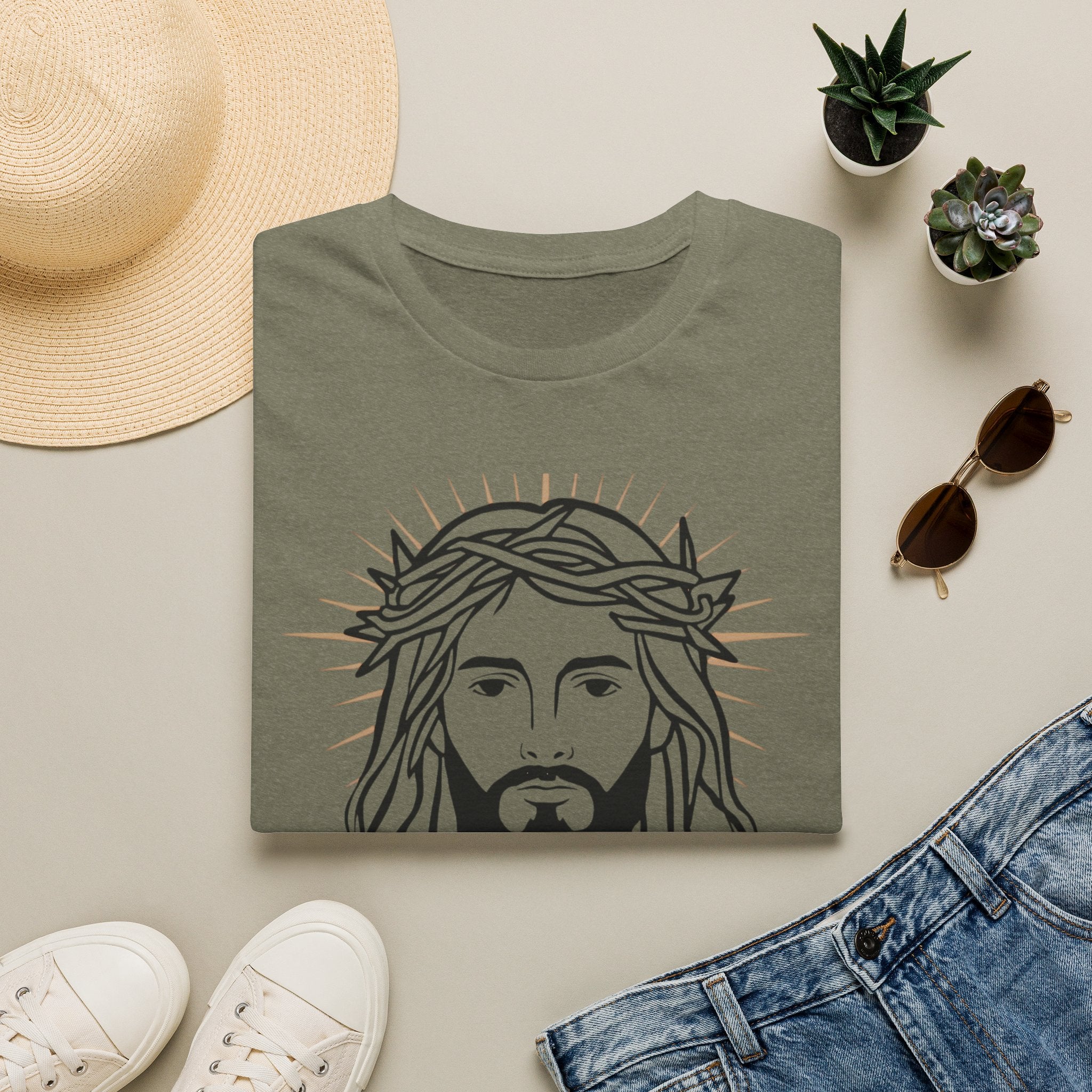 Jesus Portrait T-Shirt — Crown of Thorns Faith Tee