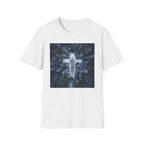 Cross in Snow Aerial Print T-Shirt — Minimalist Winter Graphic Tee