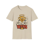 T-Shirt — 'Grace Wins' Angel Trophy Graphic Tee