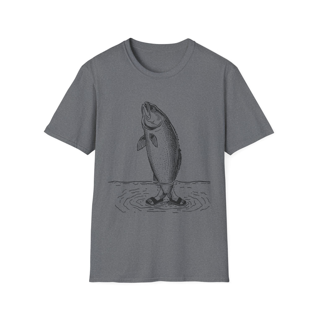 Fish Illustration T-Shirt — Vintage Leaping Trout Graphic
