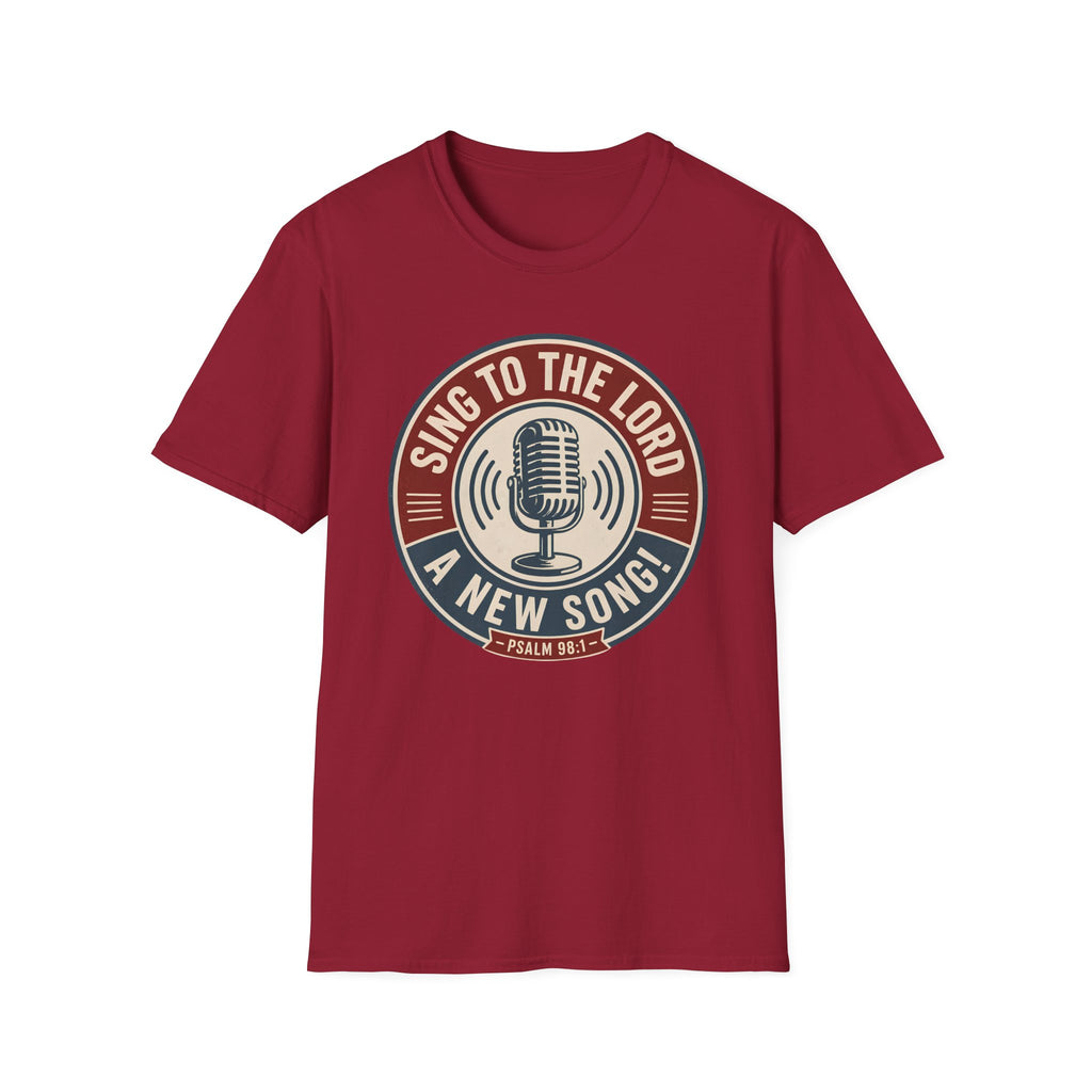T-Shirt — "Sing to the Lord" Vintage Microphone Christian Music Tee