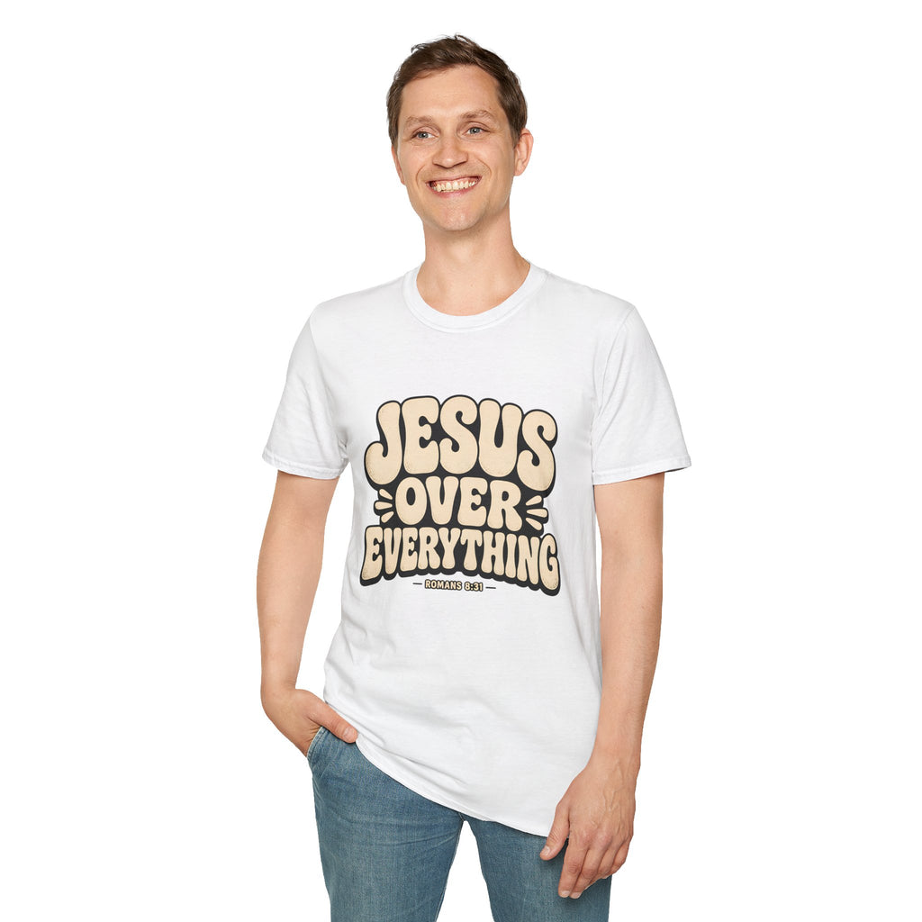 Jesus Over Everything T‑Shirt — Retro Faith Graphic Tee