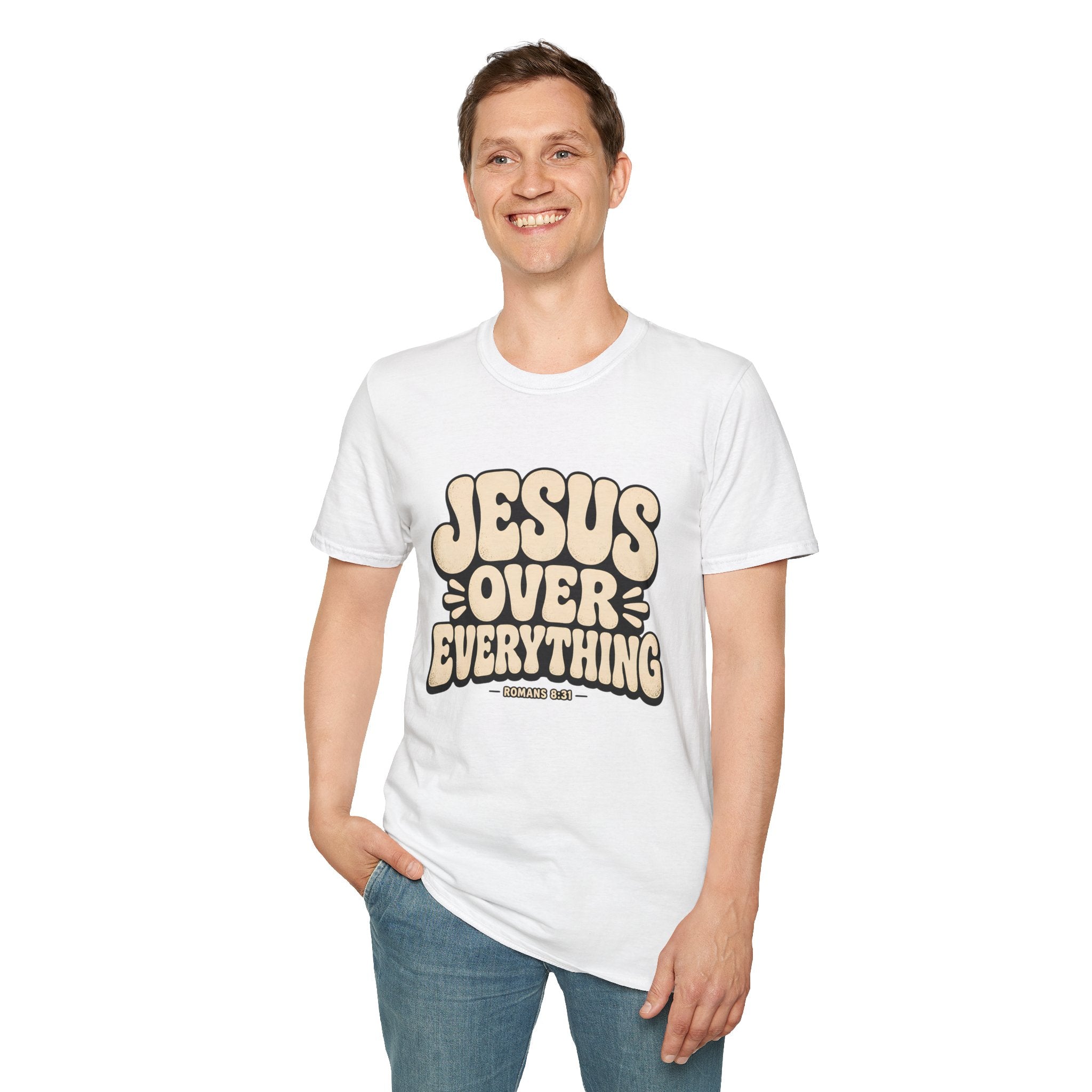 Jesus Over Everything T‑Shirt — Retro Faith Graphic Tee