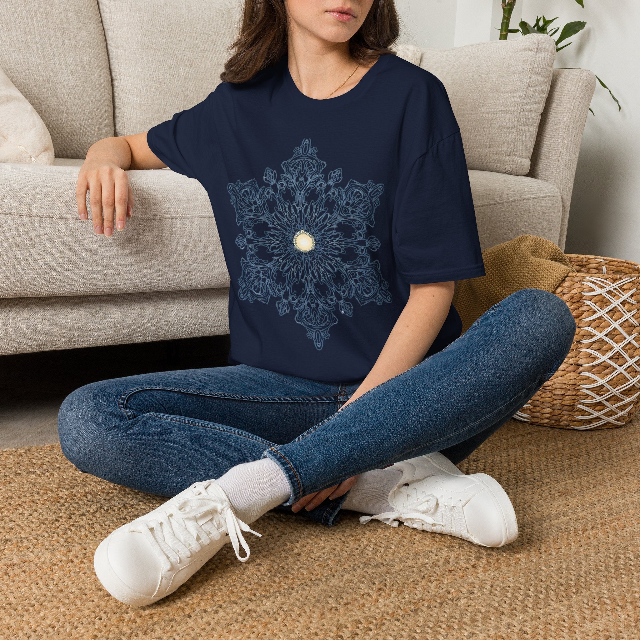 Floral Mandala Tee — Sunburst Lace Graphic T-Shirt