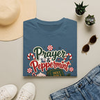 Prayer & Peppermint Christmas T-Shirt — Festive Bible Holiday Tee