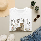 Courageous Leopard T-Shirt — Vintage Floral Wildlife Graphic Tee
