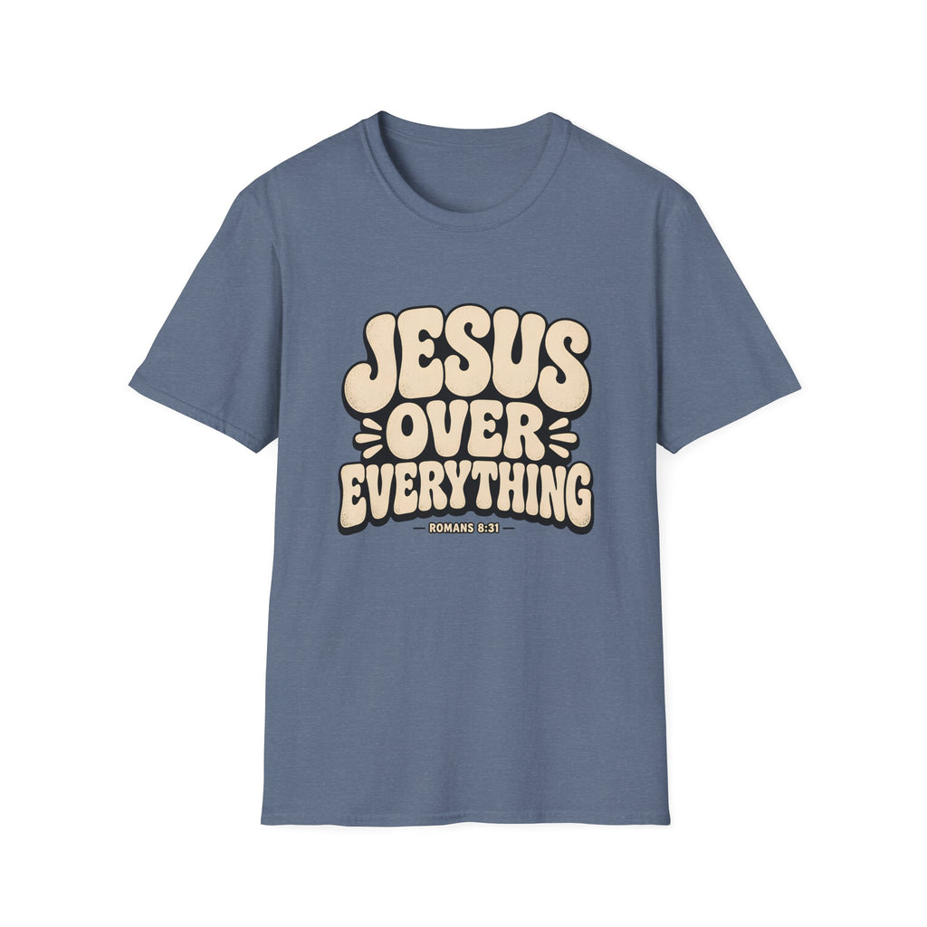 Jesus Over Everything T‑Shirt — Retro Faith Graphic Tee