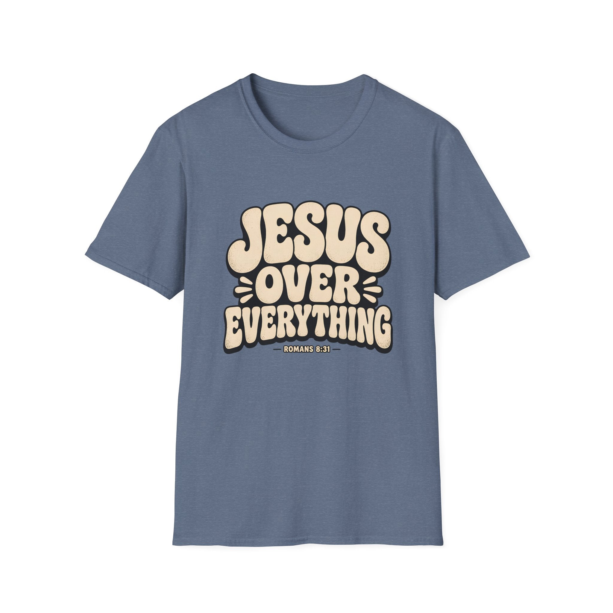 Jesus Over Everything T‑Shirt — Retro Faith Graphic Tee