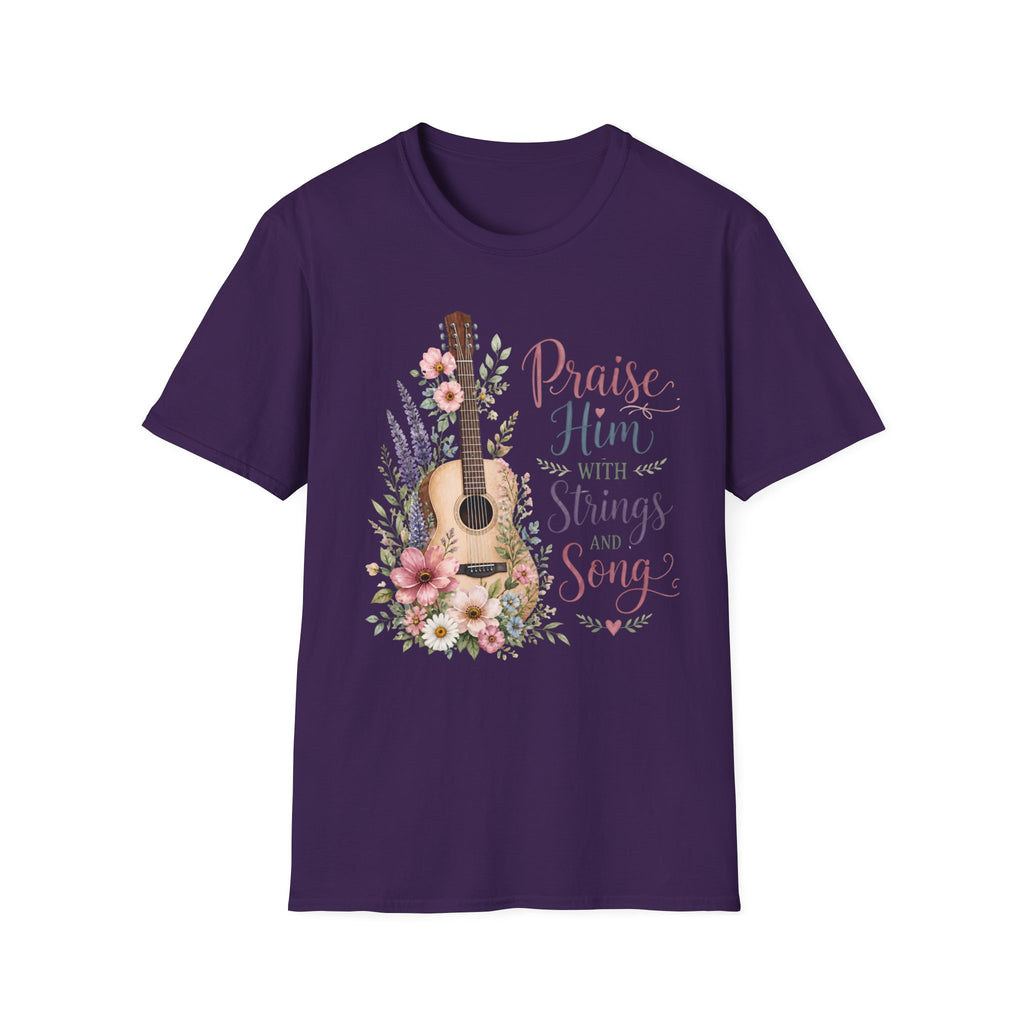 Guitar Floral "Praise Him with Strings" T-Shirt