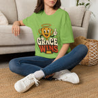 T-Shirt — 'Grace Wins' Angel Trophy Graphic Tee