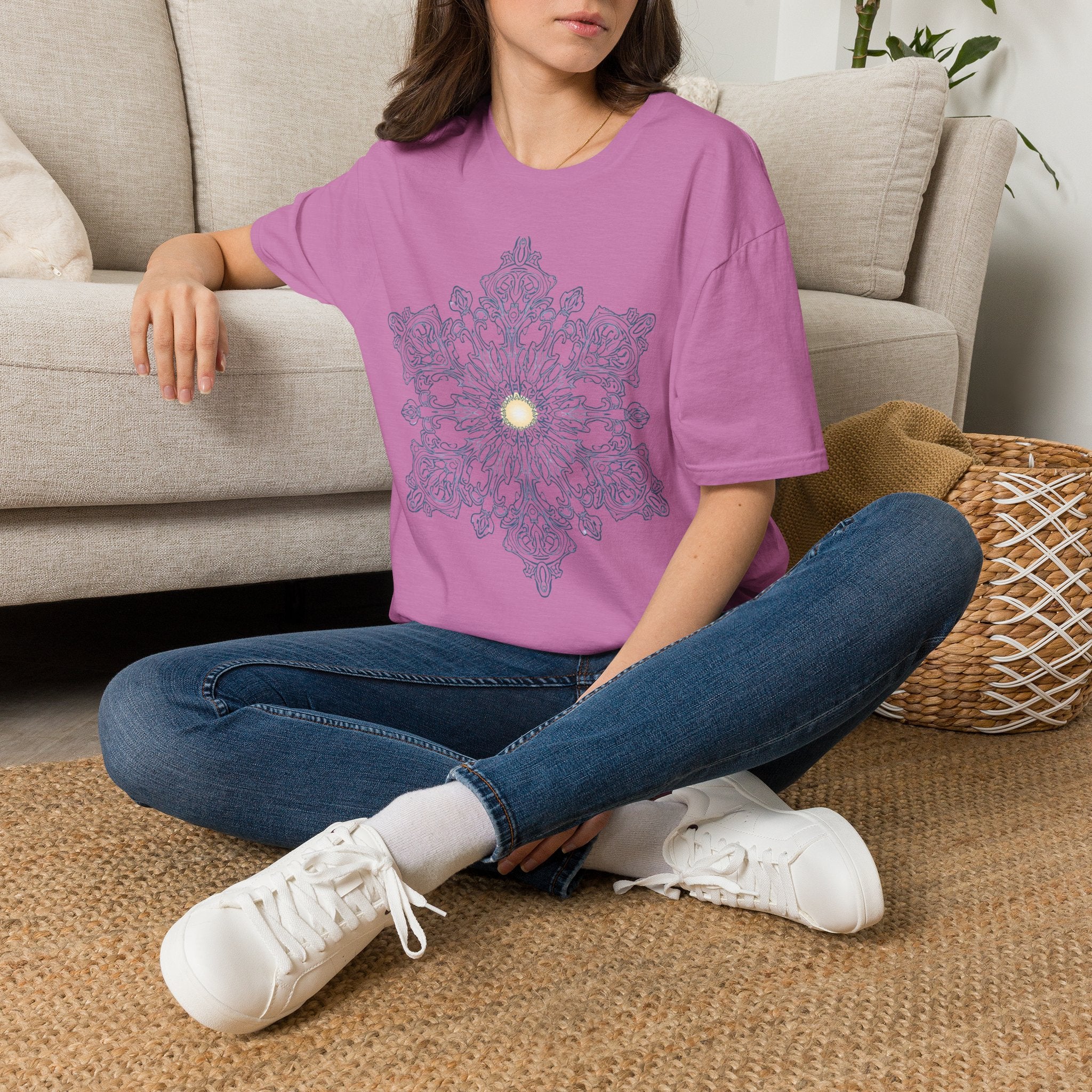 Floral Mandala Tee — Sunburst Lace Graphic T-Shirt