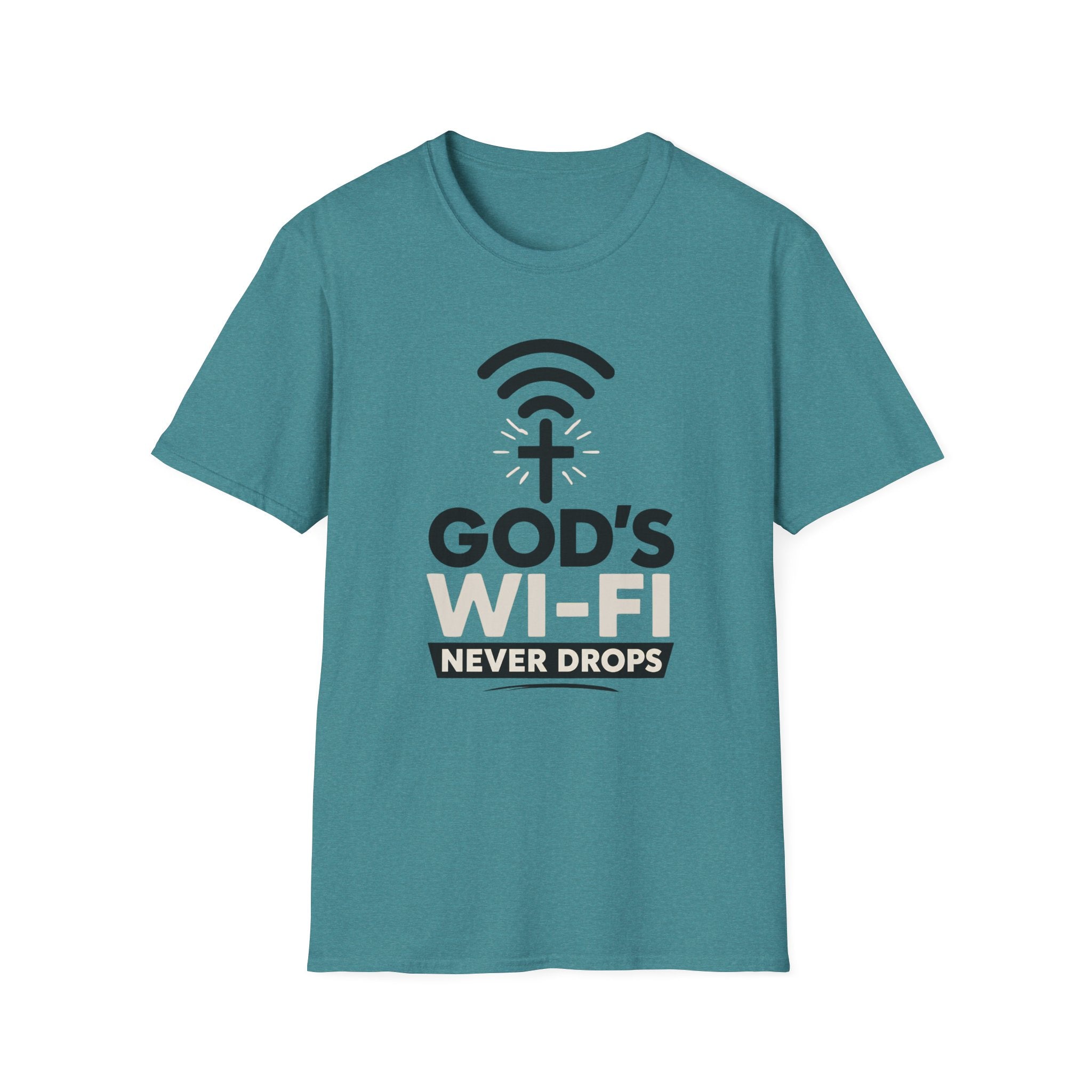 God's Wi‑Fi T-Shirt — Faith Graphic Tee “Never Drops”