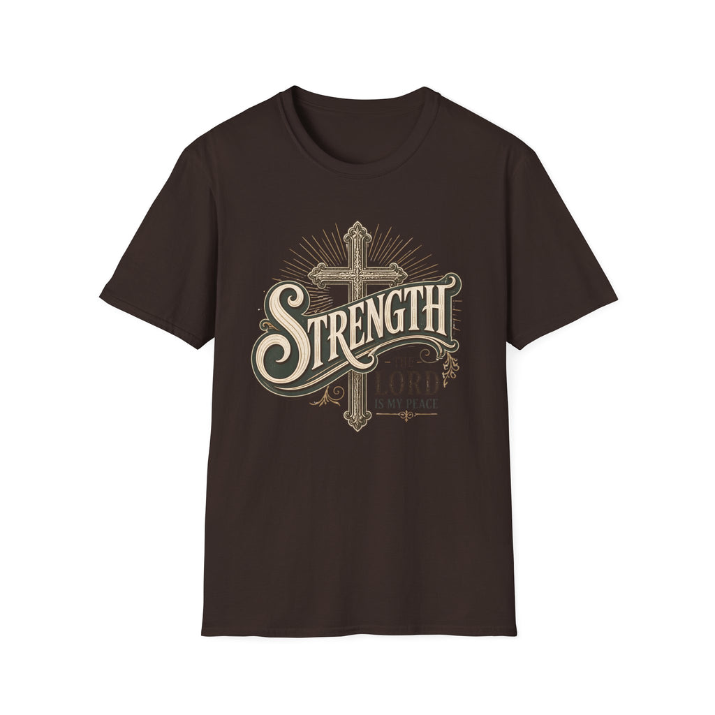 Strength Cross T‑Shirt — 'The Lord Is My Peace' Christian Faith Tee