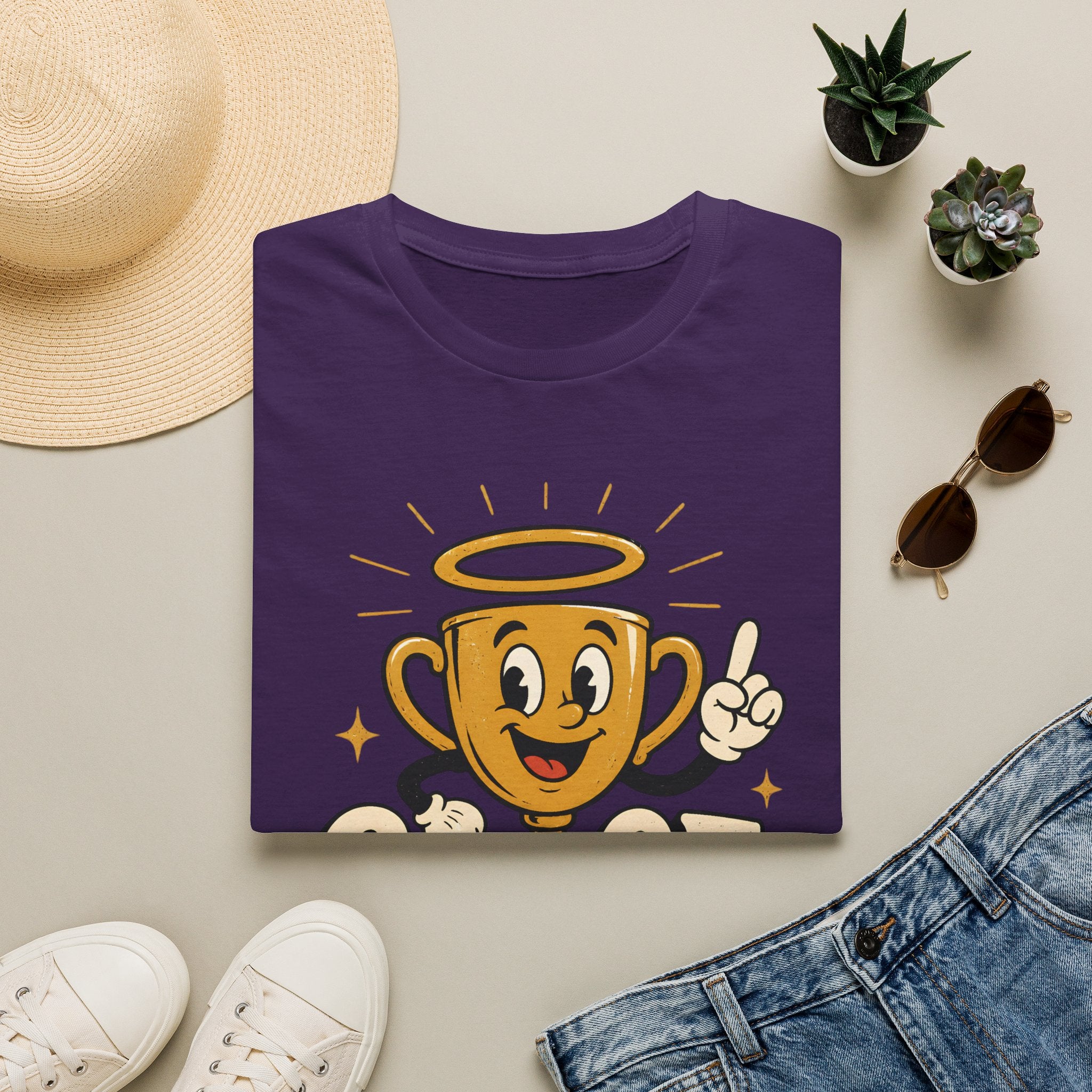 T-Shirt — 'Grace Wins' Angel Trophy Graphic Tee