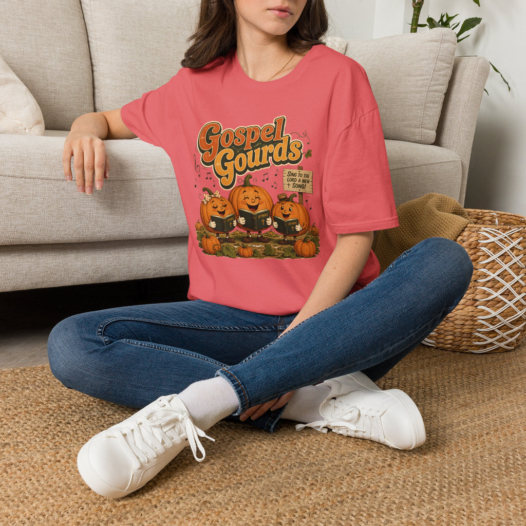 Gospel Gourds Halloween T‑Shirt — Cute Singing Pumpkin Fall Tee