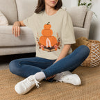 Pumpkin Stack T‑Shirt — Autumn Floral Fall Graphic Tee