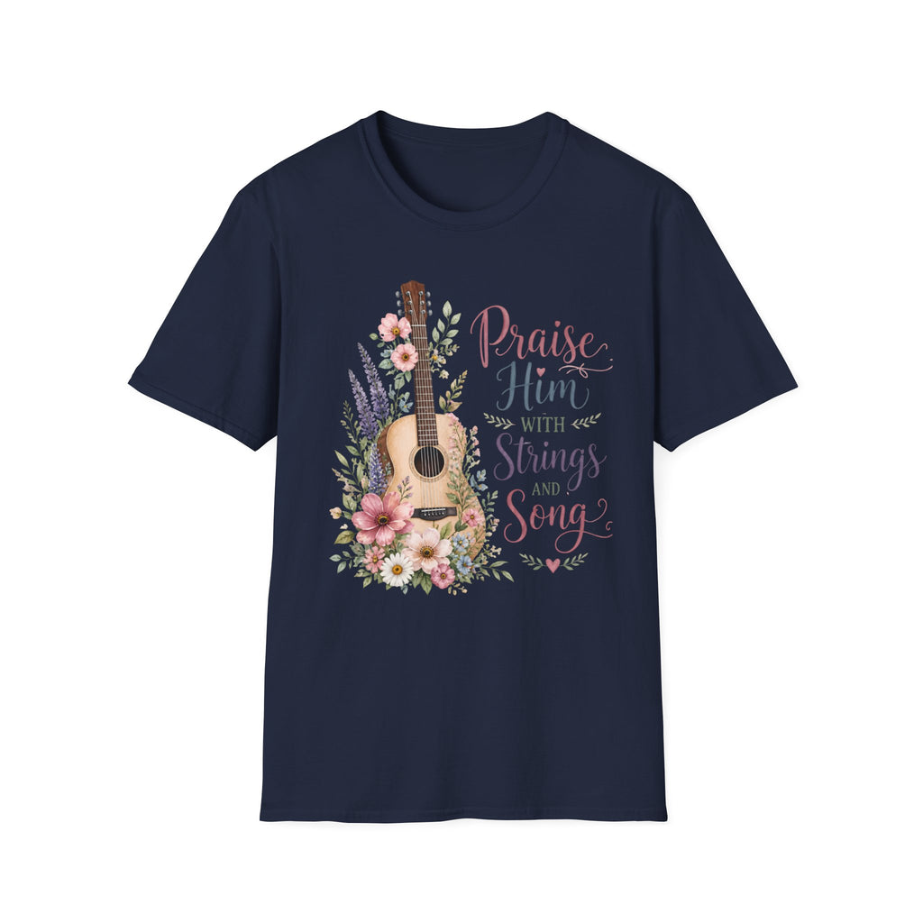 Guitar Floral "Praise Him with Strings" T-Shirt