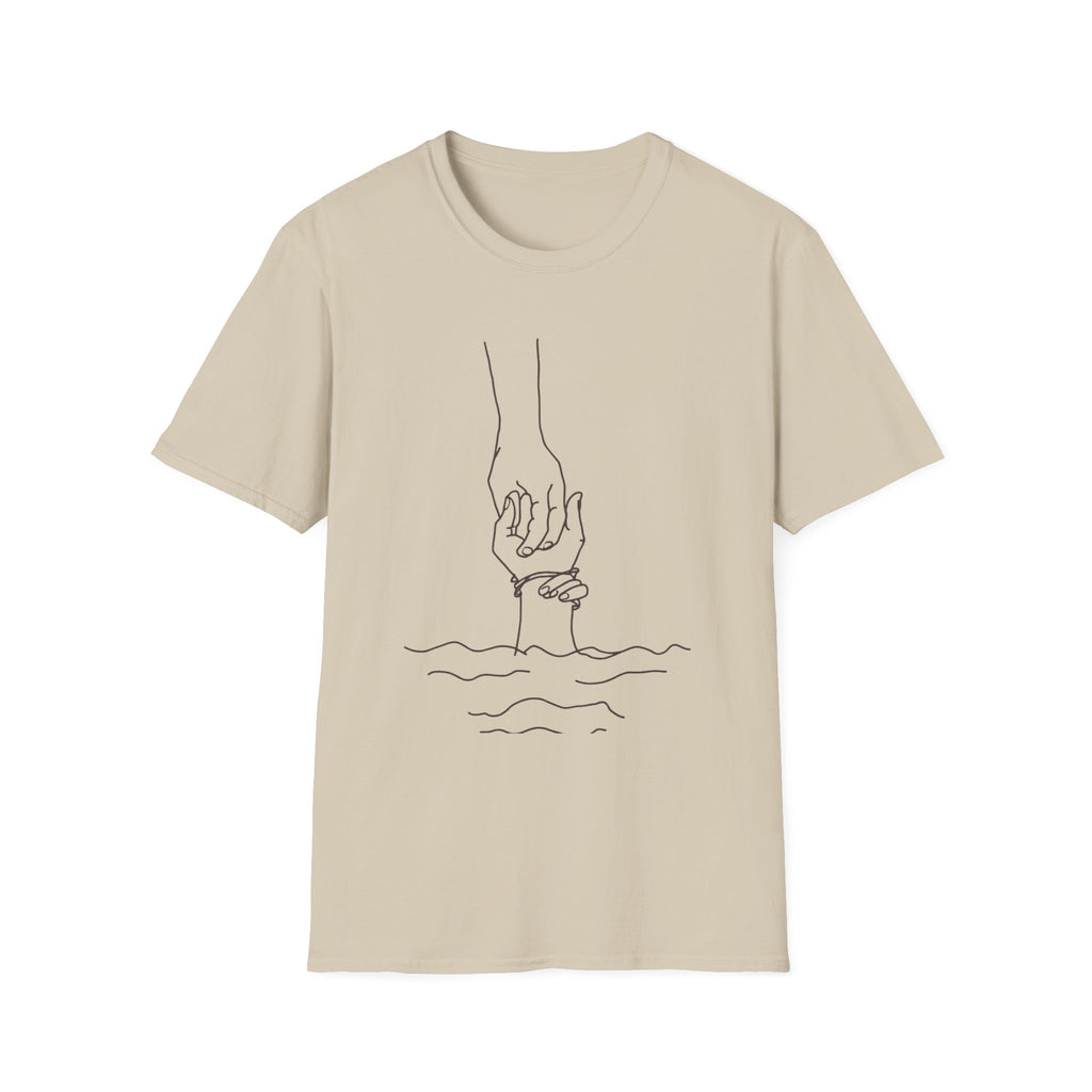 T-Shirt — Minimal Line Art Holding Hands Design
