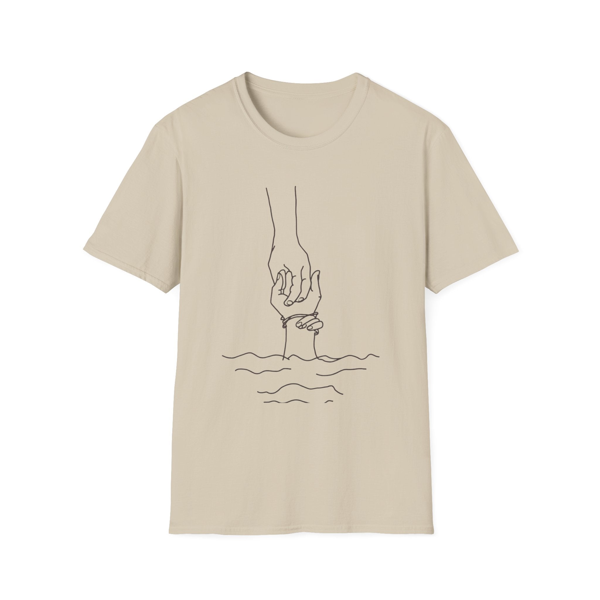 T-Shirt — Minimal Line Art Holding Hands Design