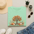 Fall Tree & Pumpkins T-Shirt — "Rooted in Christ" Autumn Faith Tee