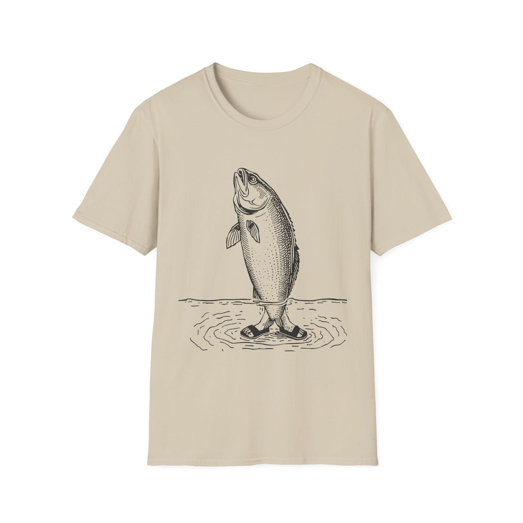 Fish Illustration T-Shirt — Vintage Leaping Trout Graphic