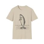 Fish Illustration T-Shirt — Vintage Leaping Trout Graphic