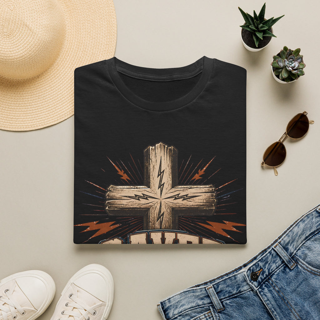 Saved Not Lucky T-Shirt — Christian Cross Faith Graphic Tee
