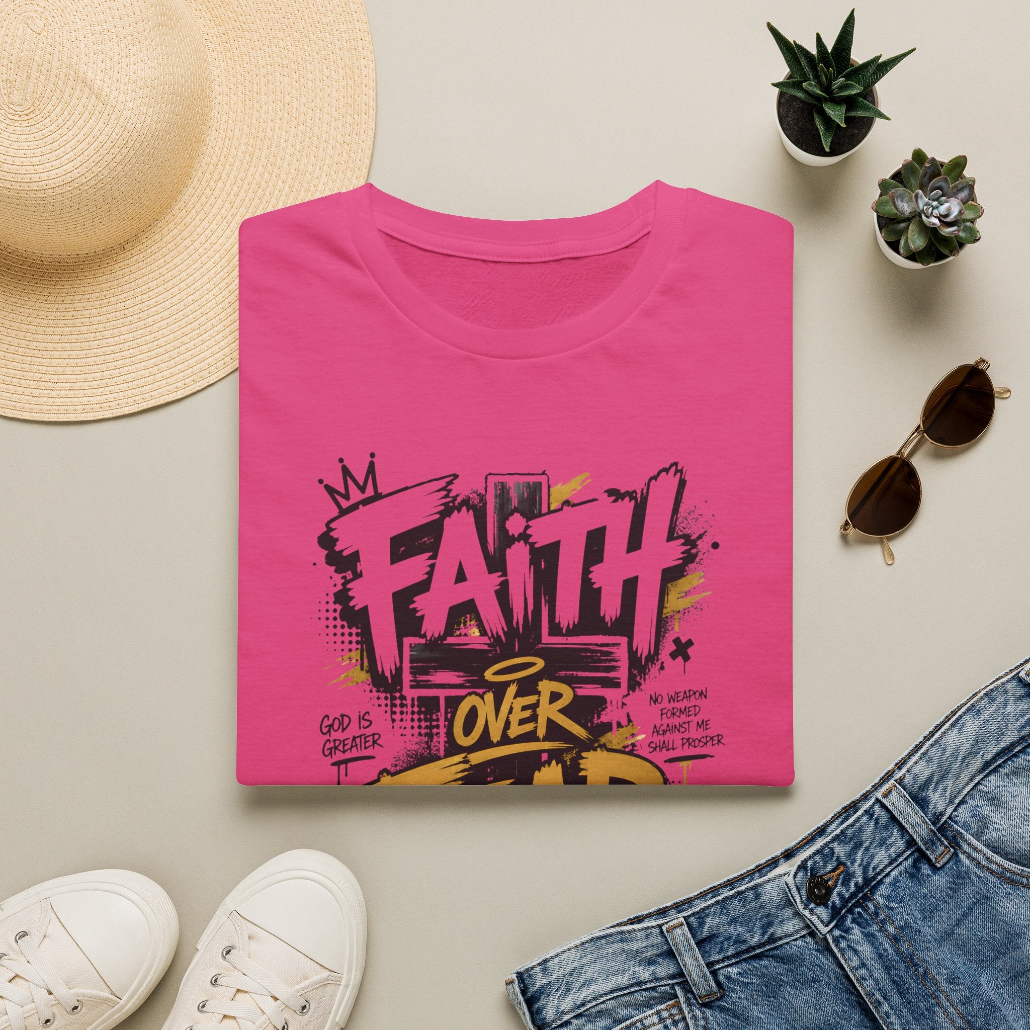 Faith Over Fear T-Shirt — Bold Graffiti Christian Inspirational Tee