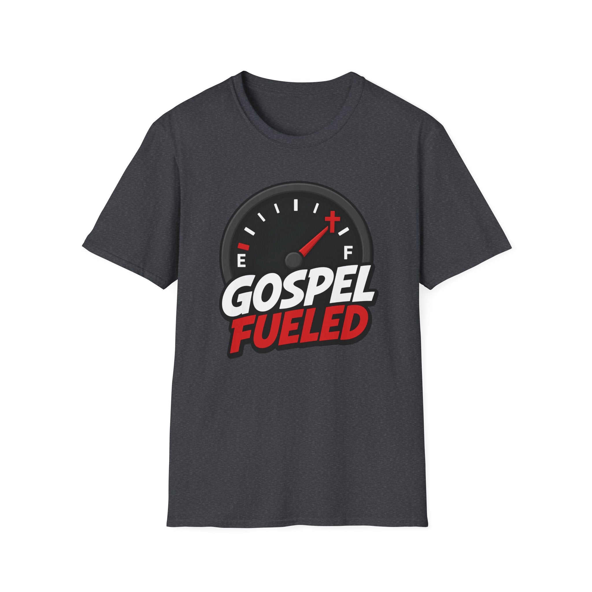 Gospel Fueled T-Shirt — Christian Faith Fuel Gauge Tee