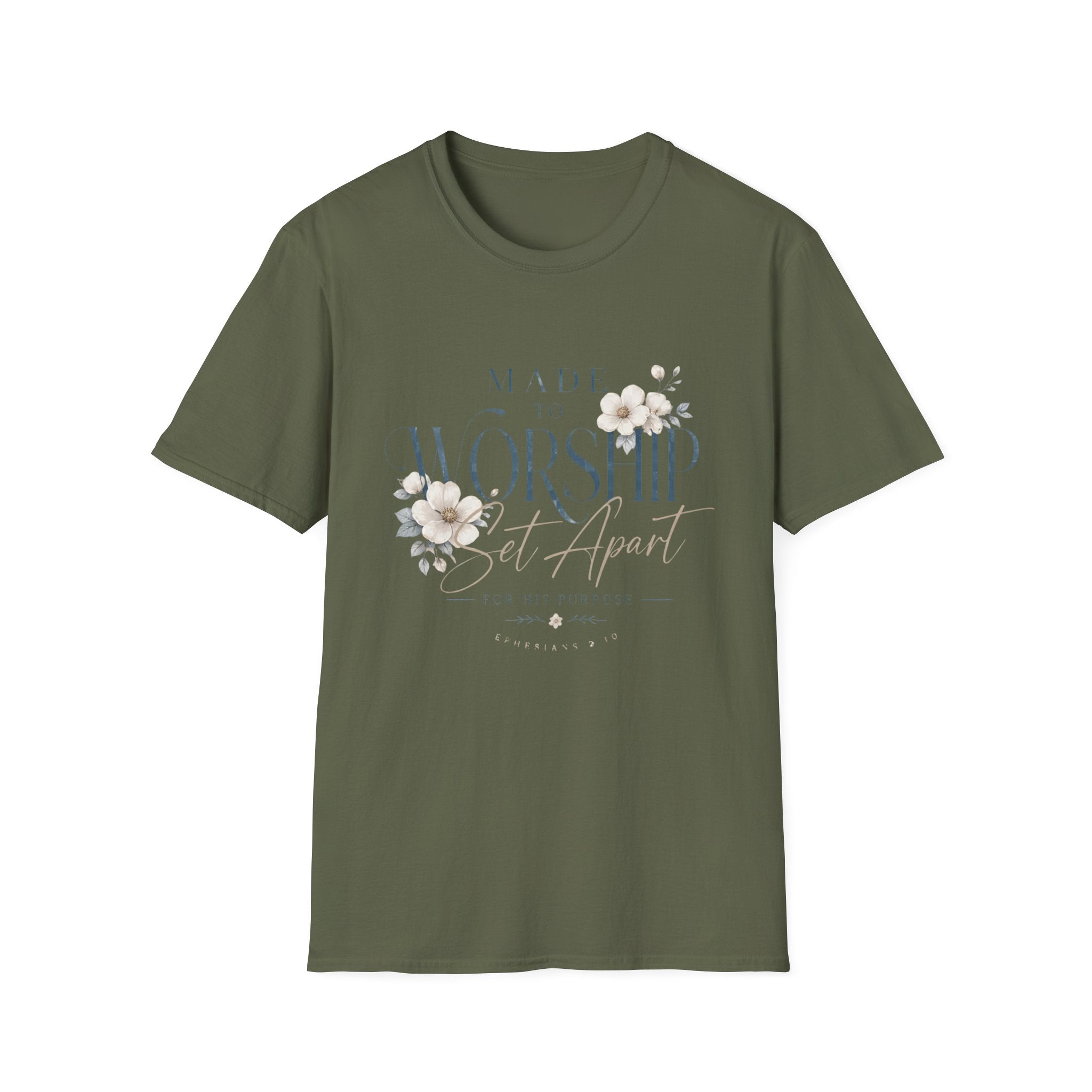 Made to Worship T-Shirt — Floral Christian Faith Tee