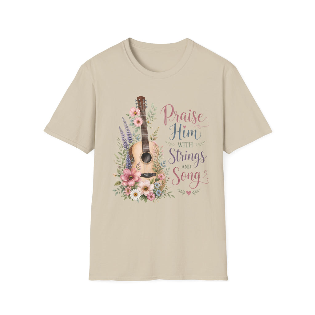 Guitar Floral "Praise Him with Strings" T-Shirt