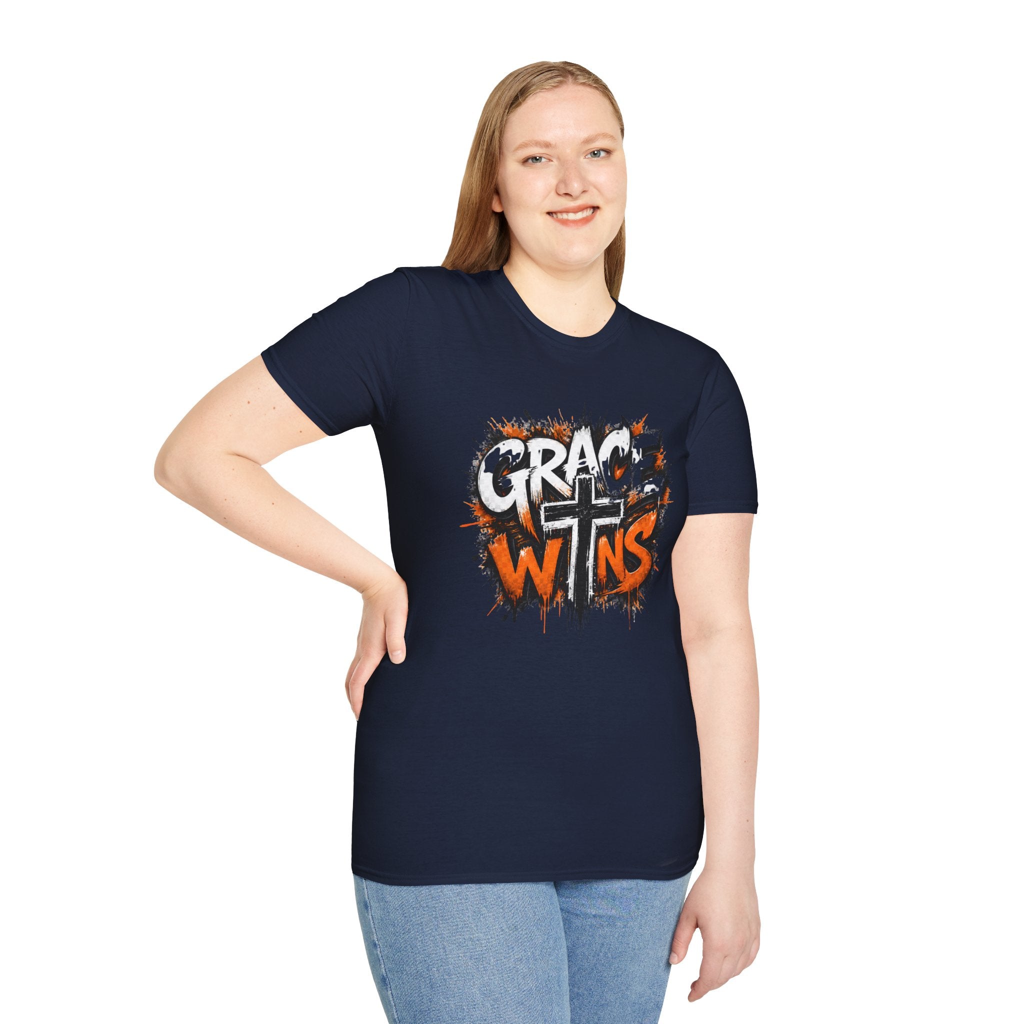 Grace Wins T-Shirt — Christian Faith Cross Graphic Tee