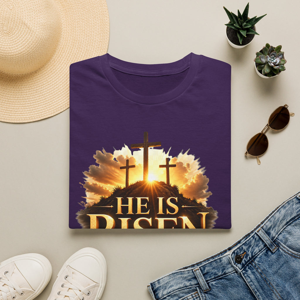 He Is Risen T-Shirt — Easter Christian Cross Resurrection Tee