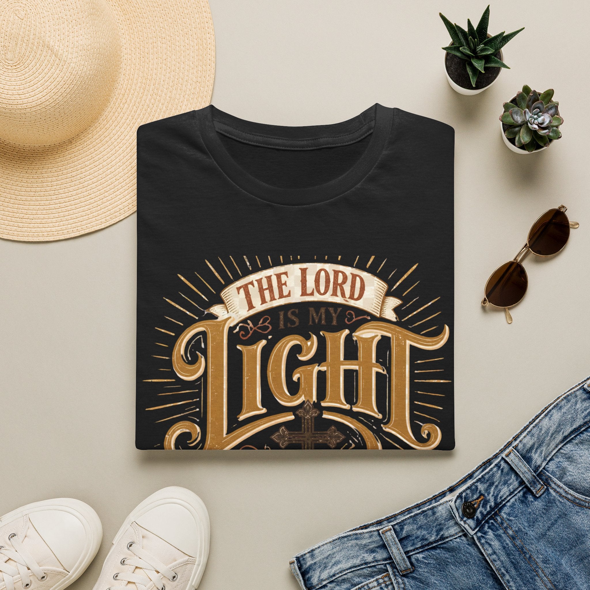 Christian T-Shirt - "The Lord Is My Light & Peace" Inspirational Faith Tee