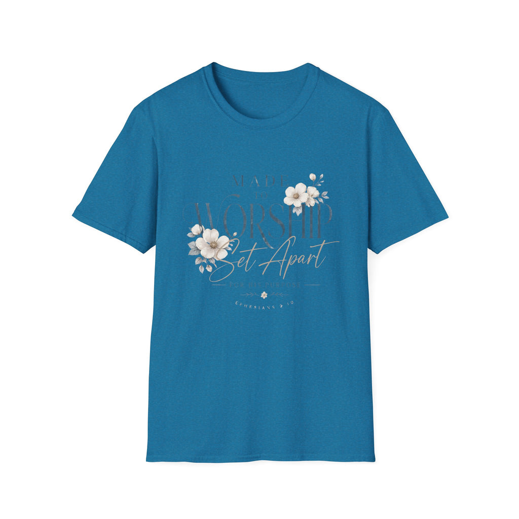 Made to Worship T-Shirt — Floral Christian Faith Tee