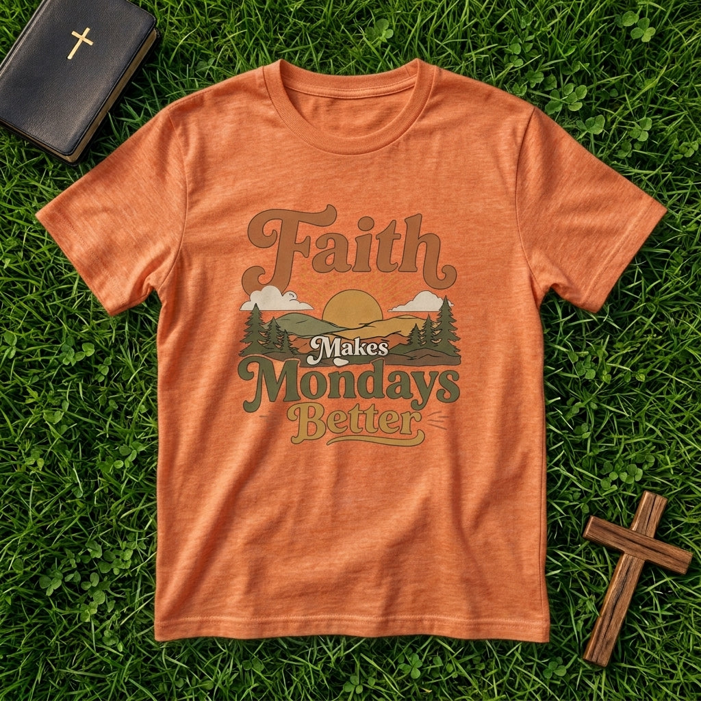 Faith Makes Mondays Better T-Shirt — Inspirational Christian Graphic Tee