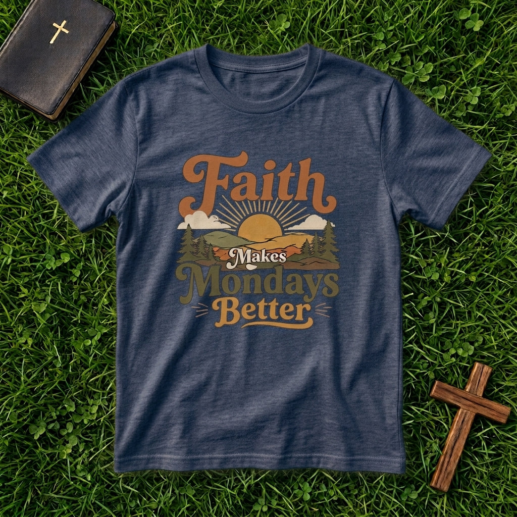 Faith Makes Mondays Better T-Shirt — Inspirational Christian Graphic Tee