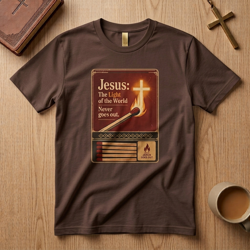 Jesus The Light Of The World T-Shirt — "Never Goes Out" Christian Tee