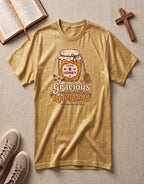 Honey Jar T-Shirt — "Gracious words are like a honeycomb" Cozy Floral Tee