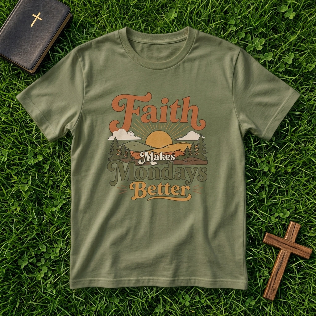 Faith Makes Mondays Better T-Shirt — Inspirational Christian Graphic Tee
