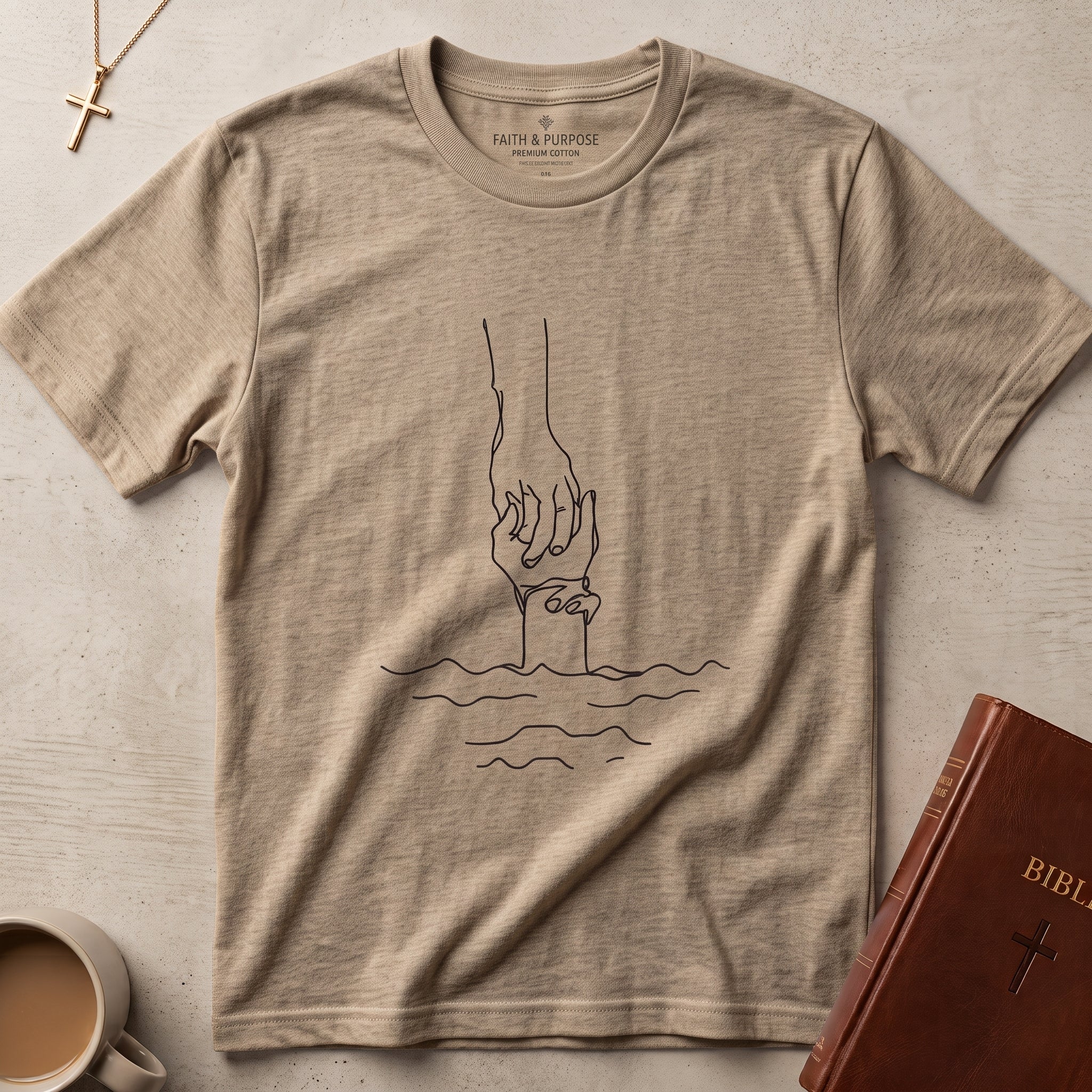 T-Shirt — Minimal Line Art Holding Hands Design