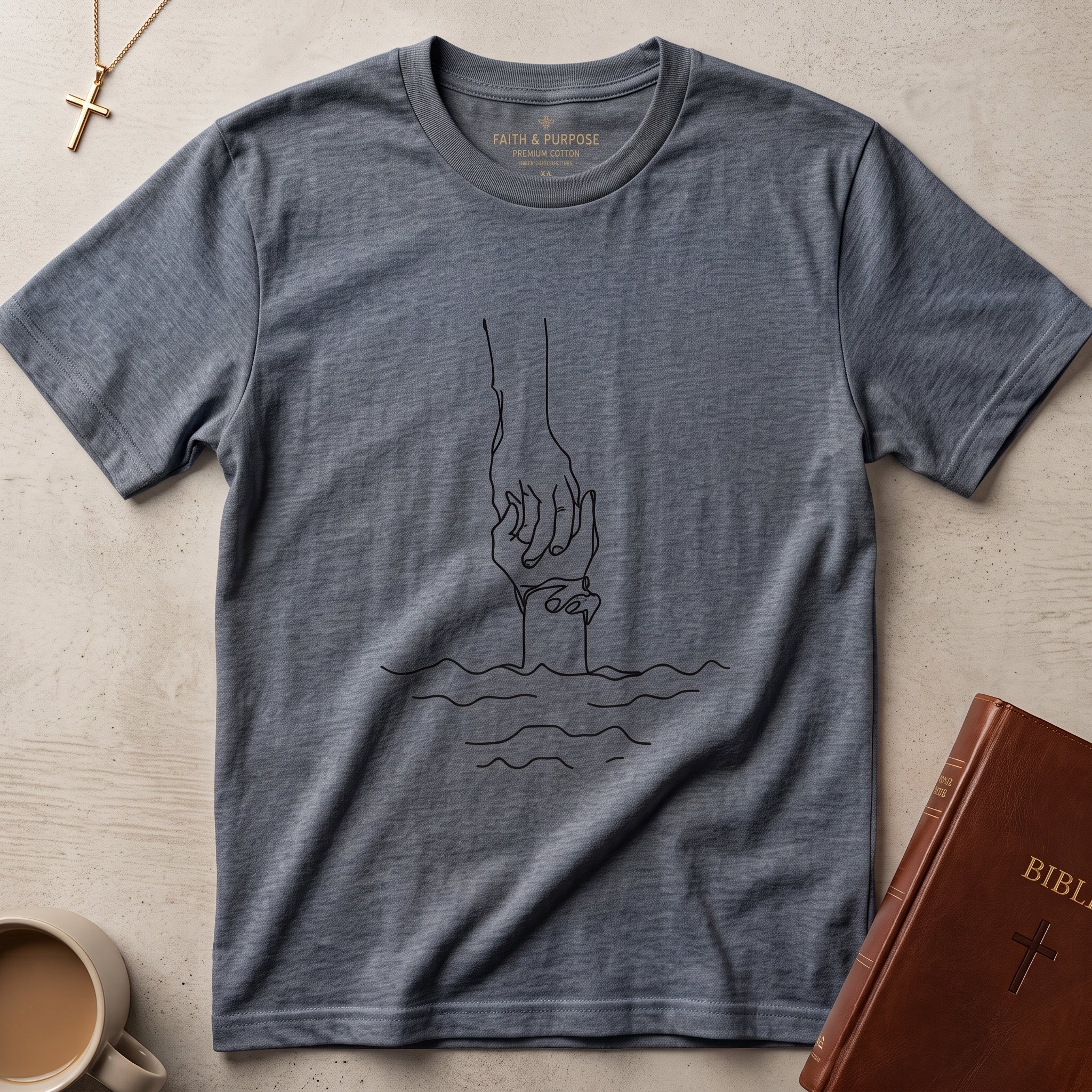 T-Shirt — Minimal Line Art Holding Hands Design