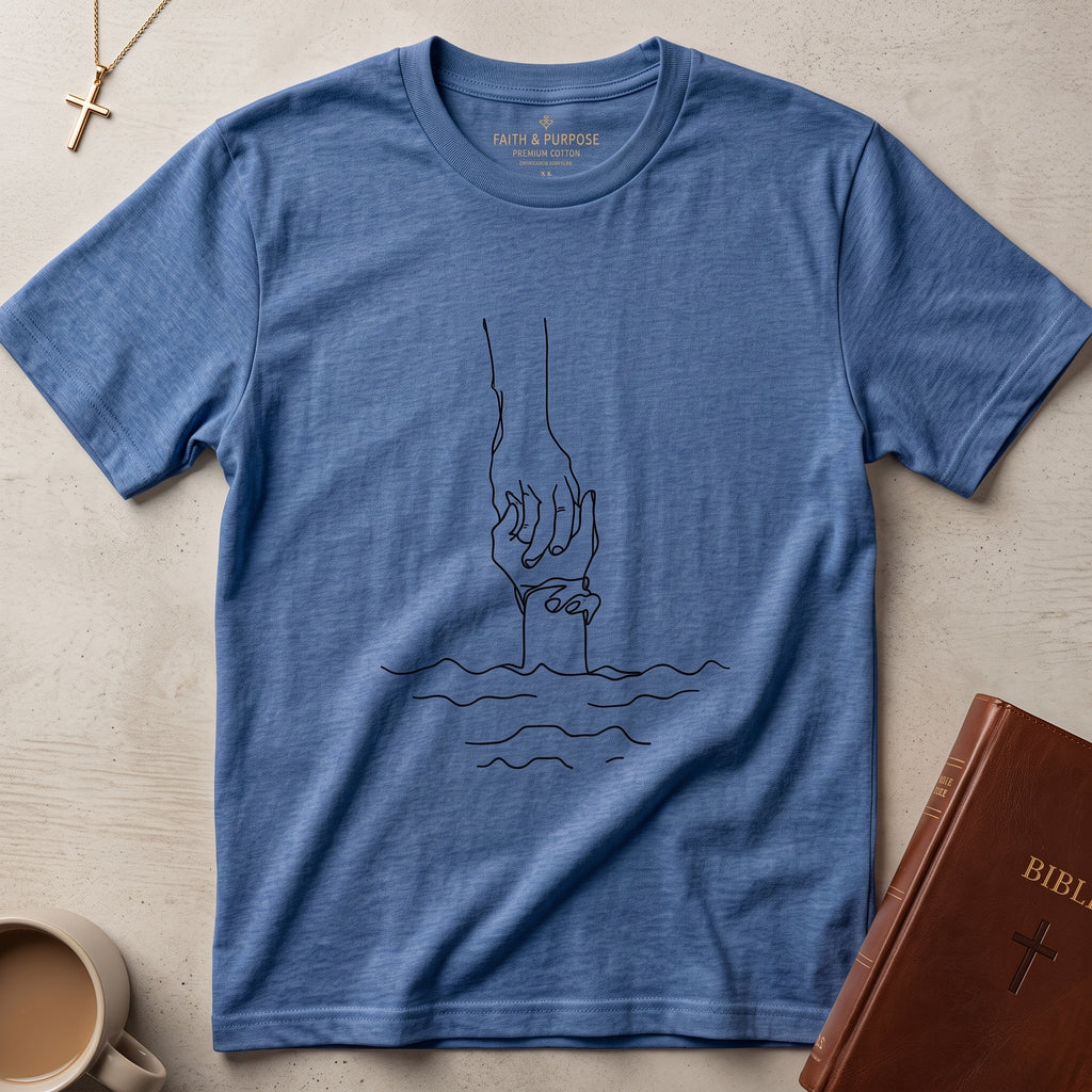 T-Shirt — Minimal Line Art Holding Hands Design