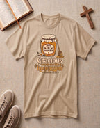 Honey Jar T-Shirt — "Gracious words are like a honeycomb" Cozy Floral Tee